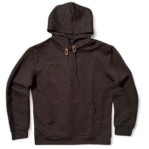 Quilted waffle pullover hoodie – Black, M